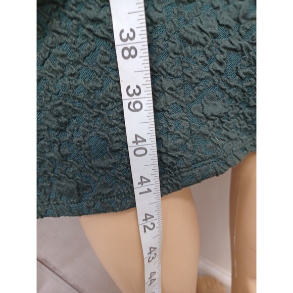 T Tahari Casual Dress Long Sleeve Dark Green Textured Sz M - Picture 5 of 7